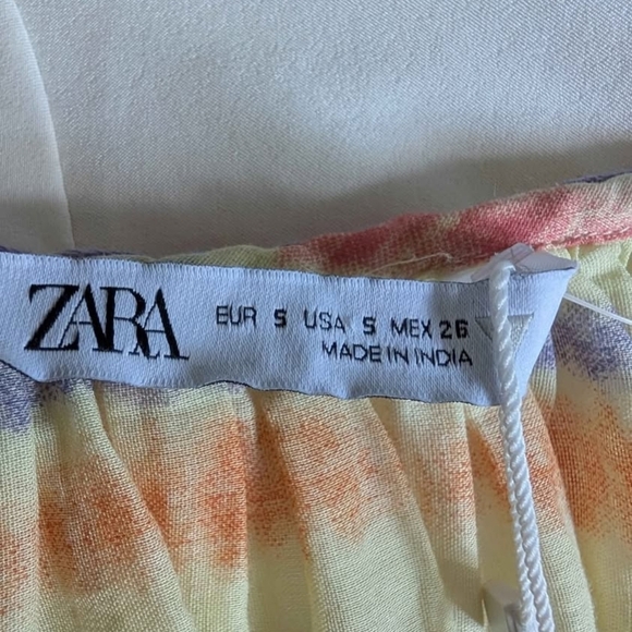 BNWT Zara Multicolor Oversized Puff Sleeve  Sundress Small Boho - Picture 8 of 10